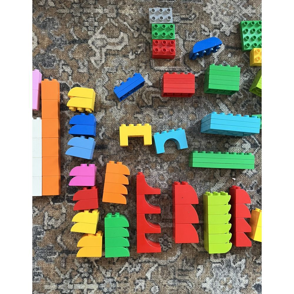 Lego DUPLO Lot BUILDING BLOCKS BRICKS Multicolor Slopes Curves Arch 161 Pieces - Picture 3 of 5
